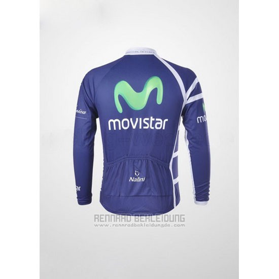 2011 Fahrradbekleidung Movistar Blau Trikot Langarm und Tragerhose